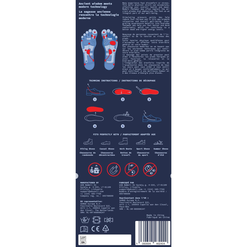 Akusoli Plantar Fasciitis Insoles. Arch Support Insoles for Working, Standing, Walking All Day. Orthotic Insoles Men, Women. Shock Absorption Insoles Size AU 3-7.5 (27.2cm)