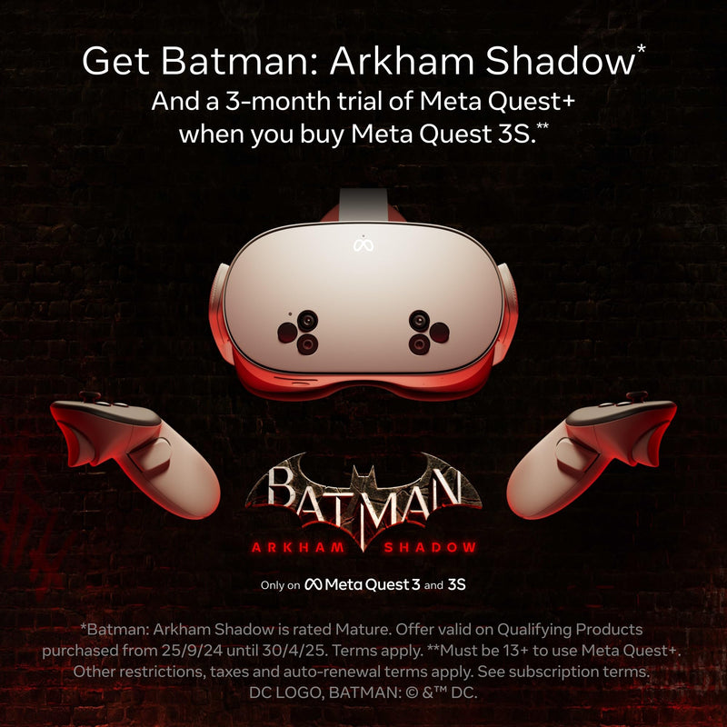 Meta Quest 3S 256GB — Get Batman: Arkham Shadow and a 3-Month Trial of Meta Quest+ Included — All-in-One Headset