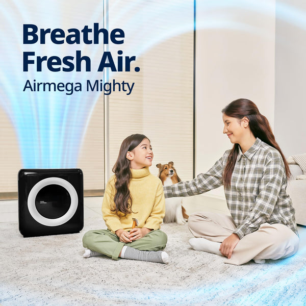 COWAY AIRMEGA MIGHTY AP-1512HH Air Purifier (Black) - Removes up to 99.999 percent of harmful particles and pollutants for 109㎡ space*, USA Best air purifier by New York Times