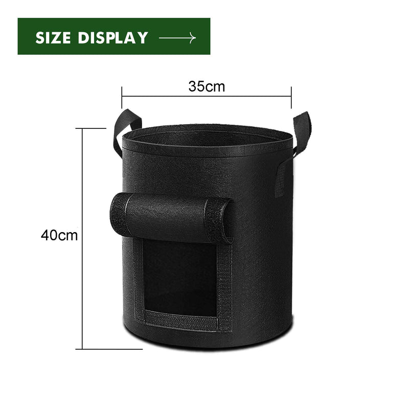 5-Pack 10 Gallons Plant Grow Bag Potato Container Pots with Handles Garden Planter Black