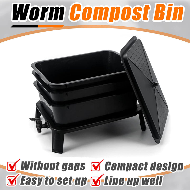 Worm Farm Factory worm wee Composter 30L 4 Trays Compost Bin Worm Farm Composting System