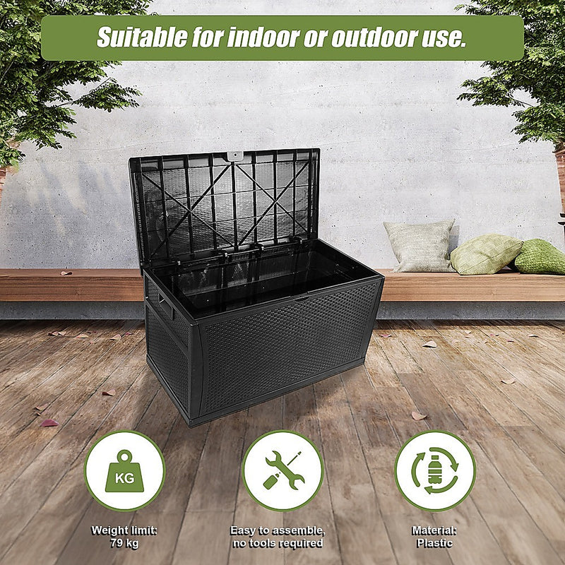 Patio Deck Box Outdoor Storage Plastic Bench Box 450 Litre