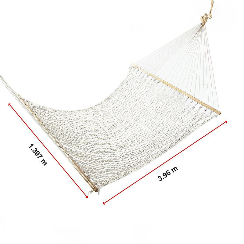 4m Traditional Cotton Rope Hammock with Hanging Hardware