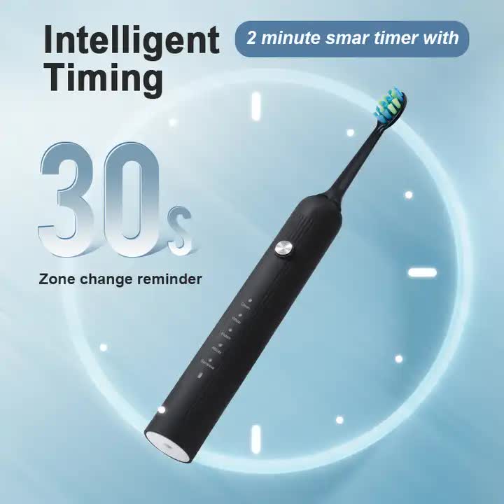 Blue Electric Sonic Toothbrush - Rechargeable Adult Model with Sonic Vibration Technology for Deep Clean and Oral Care