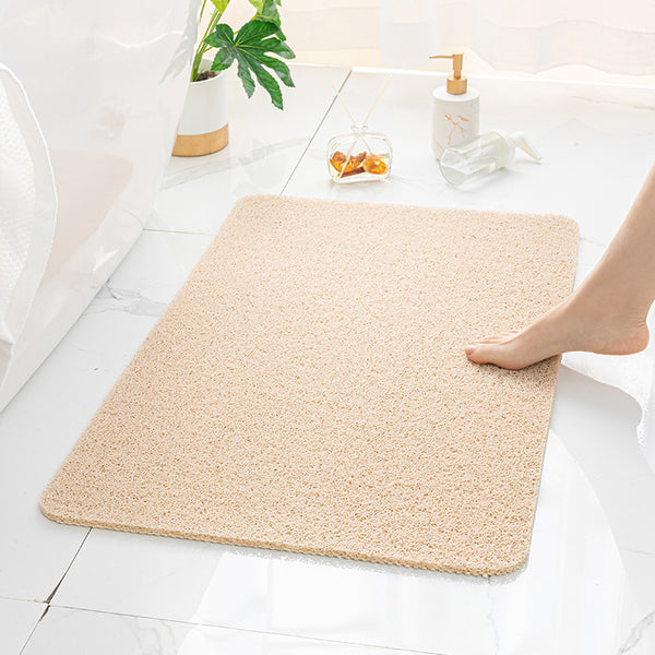 Beige Non-Slip Loofah-Style Bathroom Mat - Quick-Dry and Soft 40*60cm