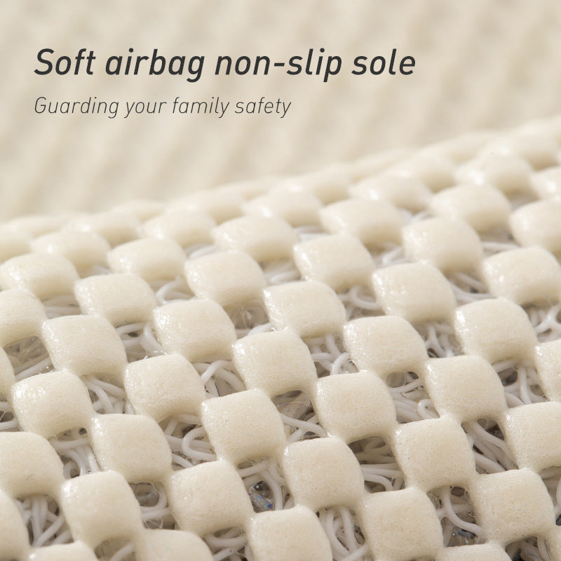 Beige Non-Slip Loofah-Style Bathroom Mat - Quick-Dry and Soft 40*60cm