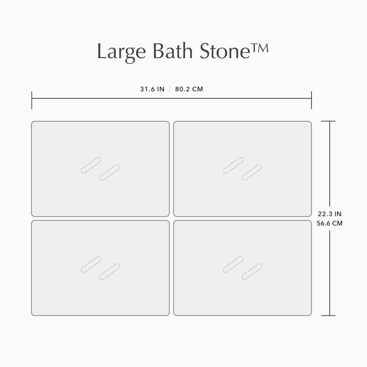 Dorai Home Large Bath Stone – Luxury Bathmat – Instantly Removes Water – Non-Slip Surface – Modern and Stylish Design – Customizable Blueprint – Slate