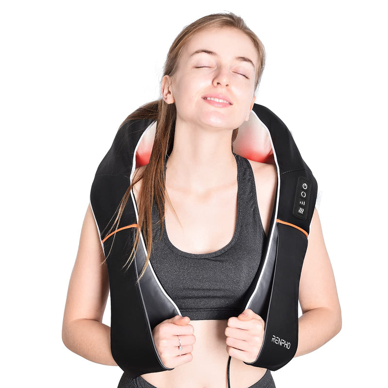 Renpho Electric Shiatsu Neck and Back Massager with Heat, Gifts for Men Women, 3D Kneading Massage Pillow for Pain Relief on Shoulder Leg Calf Foot Full Body Muscles