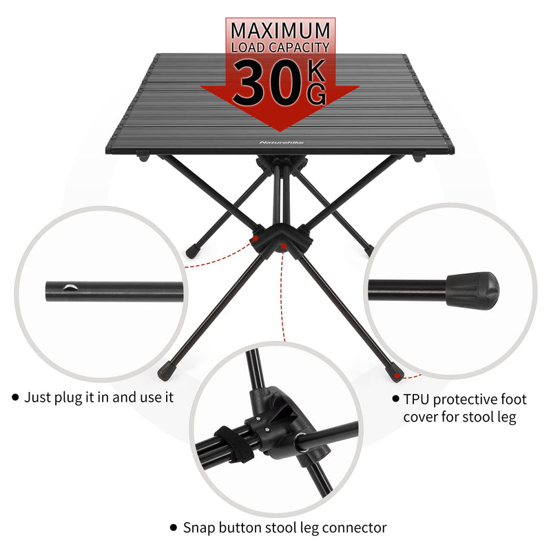 Naturehike Camping Detachable Table with Aluminum Alloy Material, Portable, Lightweight, Outdoor Furniture for Camping, Picnic, Hiking, and Other Outdoor Activities