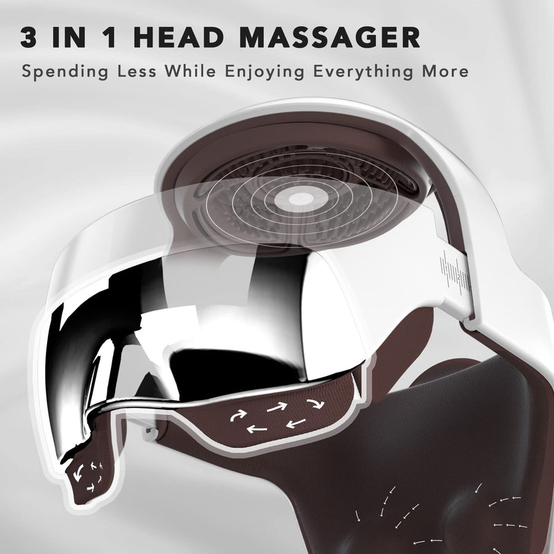 Breo iDream5s Electric Head Massager, Eye & Neck Massage Helmet with Heat, Kneading, Compression, APP Control Scratcher for Relax, Stress Relief, Ideal Gifts