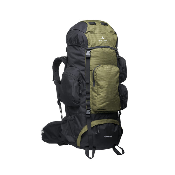TETON Sports Explorer Backpack Full Internal Frame - Adjustable Backpacking Travel Gear - Water-Repellant Rainfly Cover, Sleeping Bag & 3-Liter Hydration Bladder Pack Storage